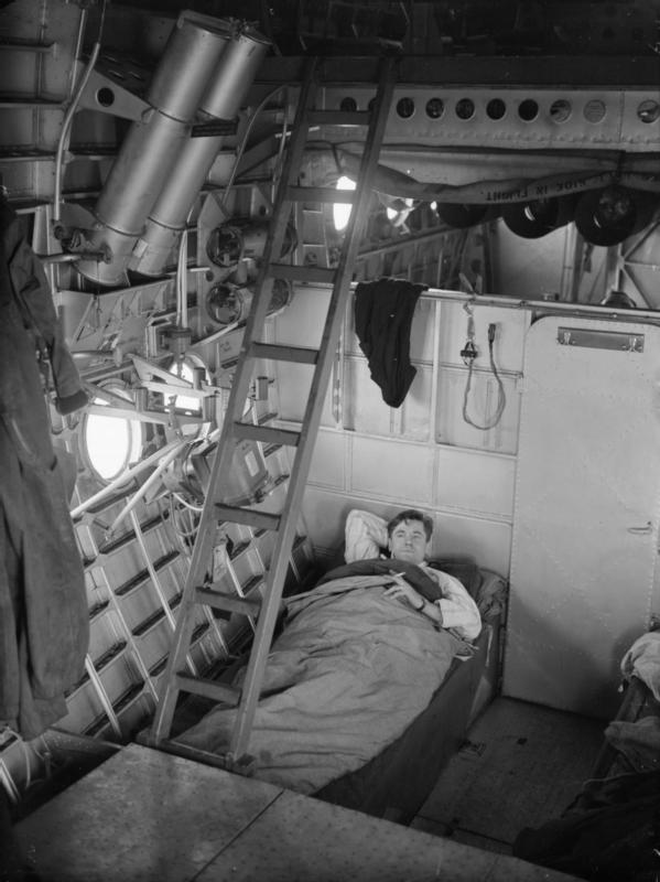 Sleeping quarters - port side (bomb bay visible behind bulkhead & ladder leads up to gunnery positions)