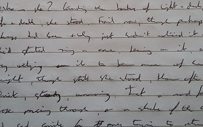 handwritten draft text